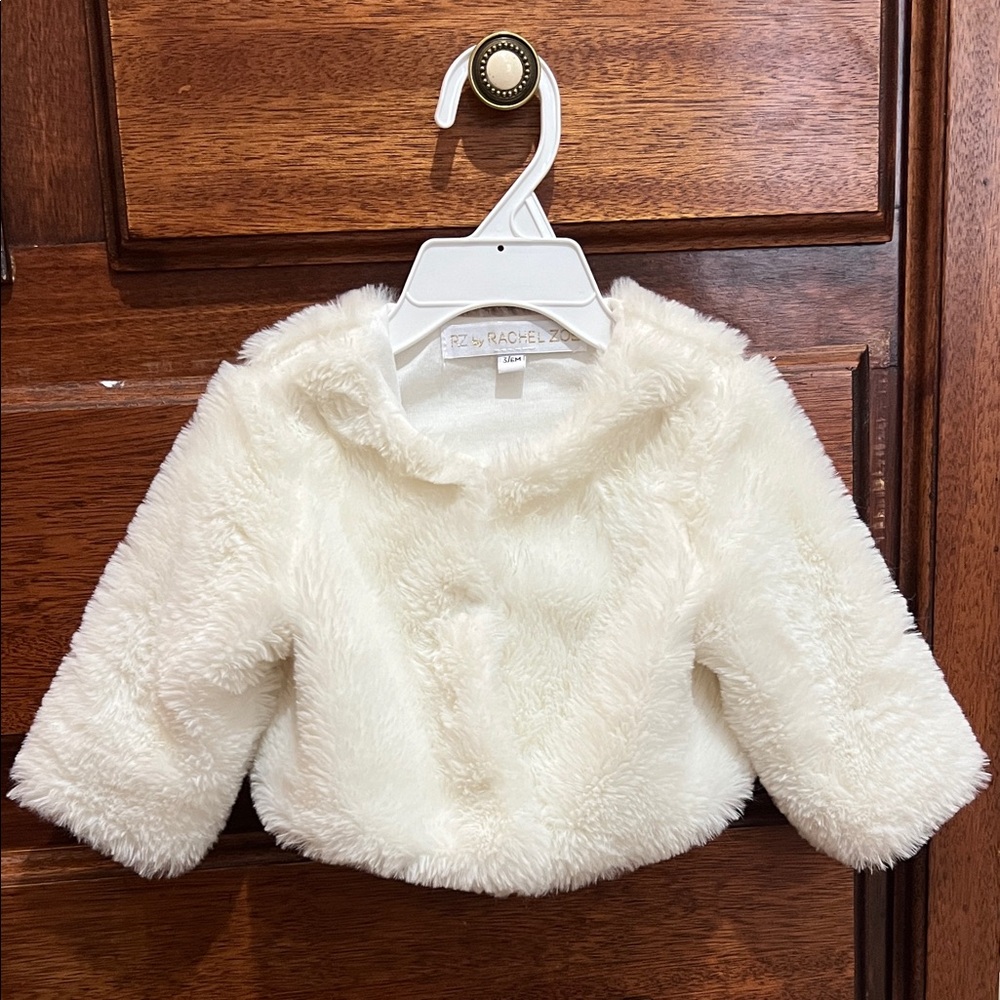 Rachel Zoe Kids Cream Faux Fur Coat